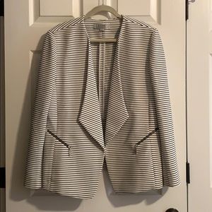 Black and White Stripe TAHARI ASL Jacket